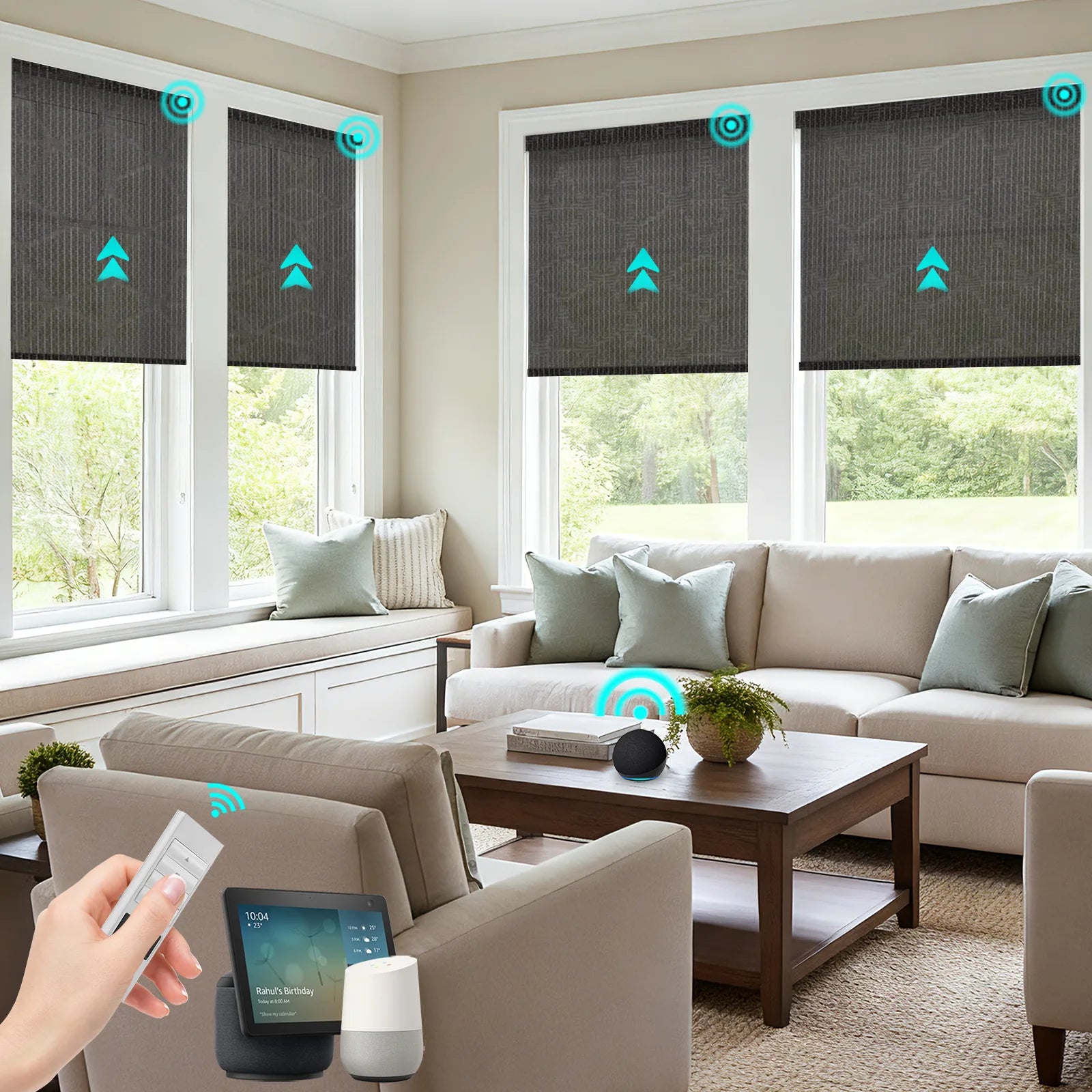 Kurlax Motorized Solar Shades | Matter, HomeKit & Alexa