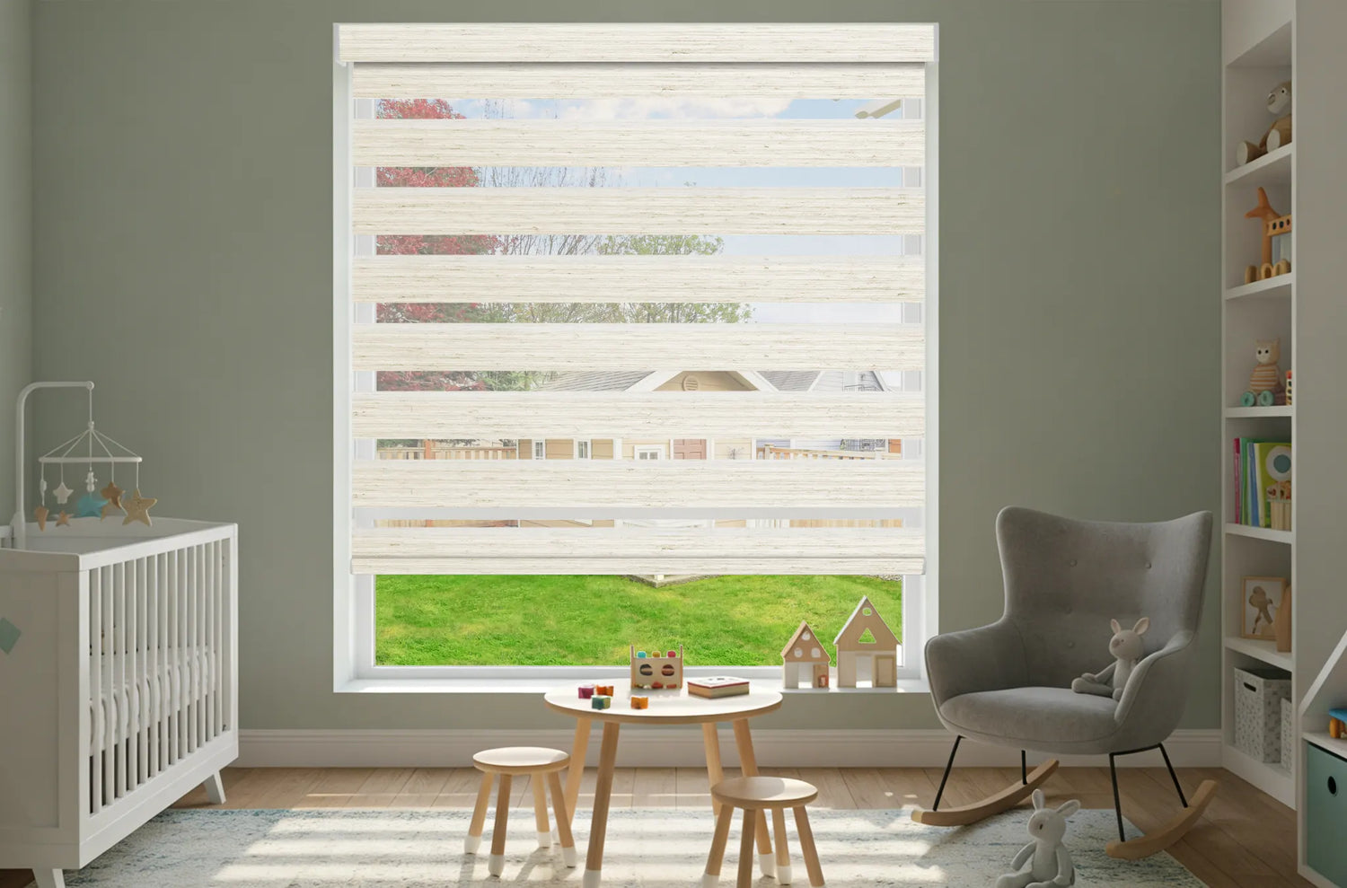 Kurlax Motorized Zebra Shades Inside Mount