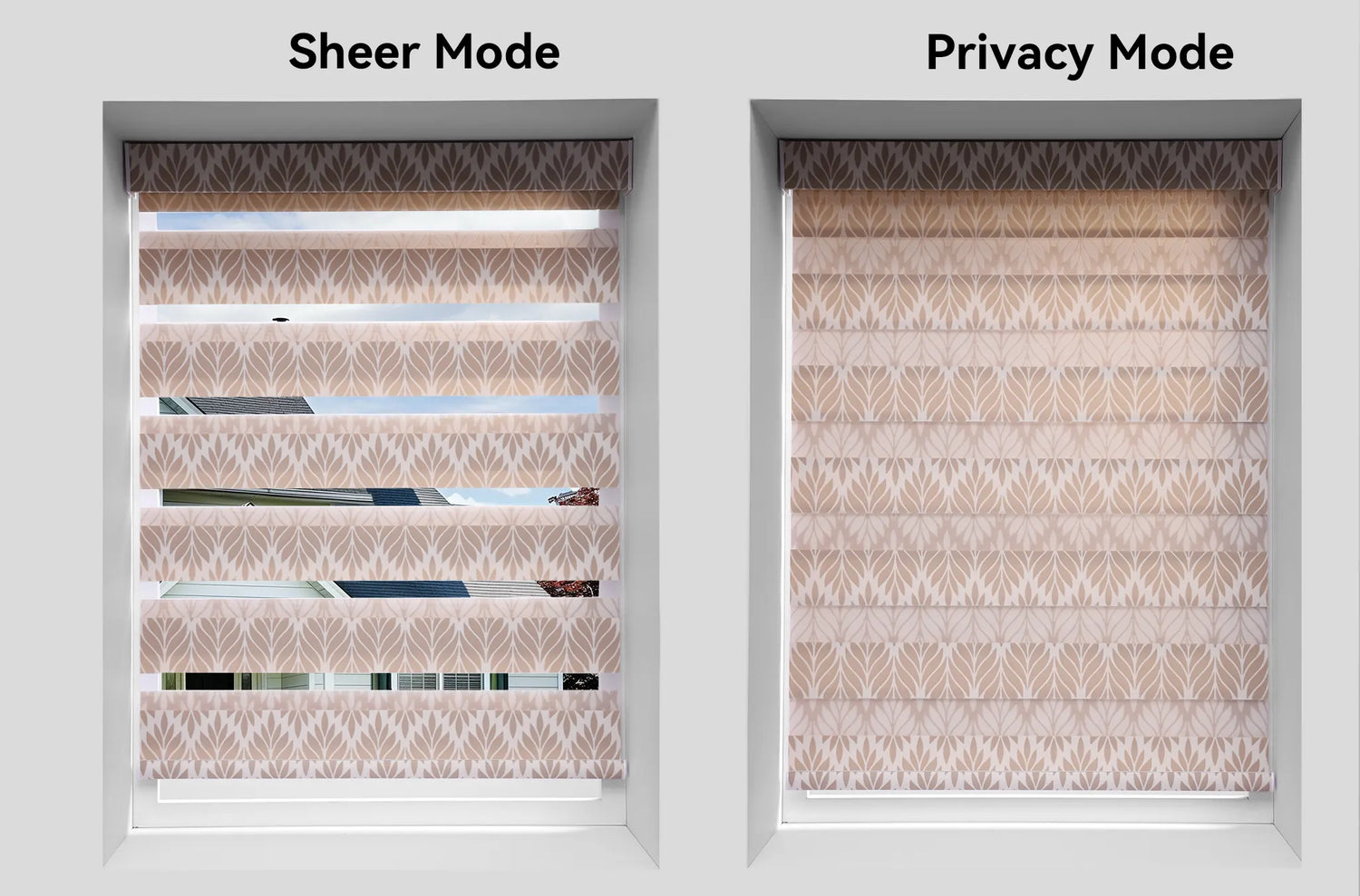 Motorized Zebra Shades Sheer and Privacy Mode