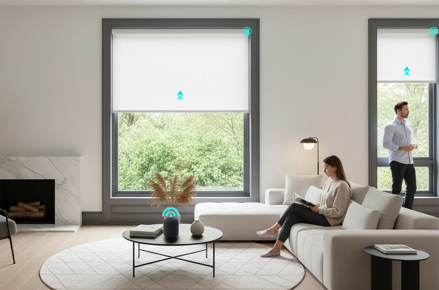 Apple HomeKit control of motorized window shades through the Apple Home app