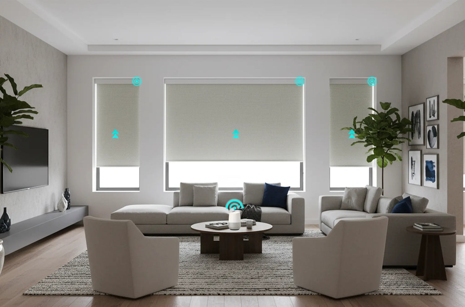 Google Home controlling Kurlax motorized window shades using Google Assistant voice commands