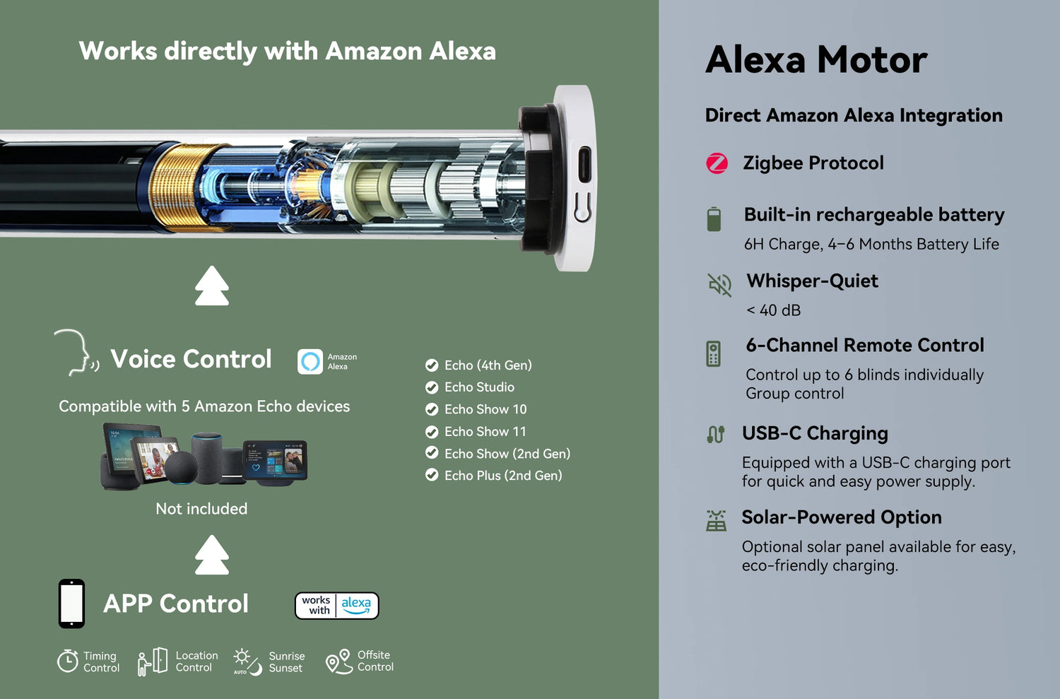 alexa motor for roller and zebra shades