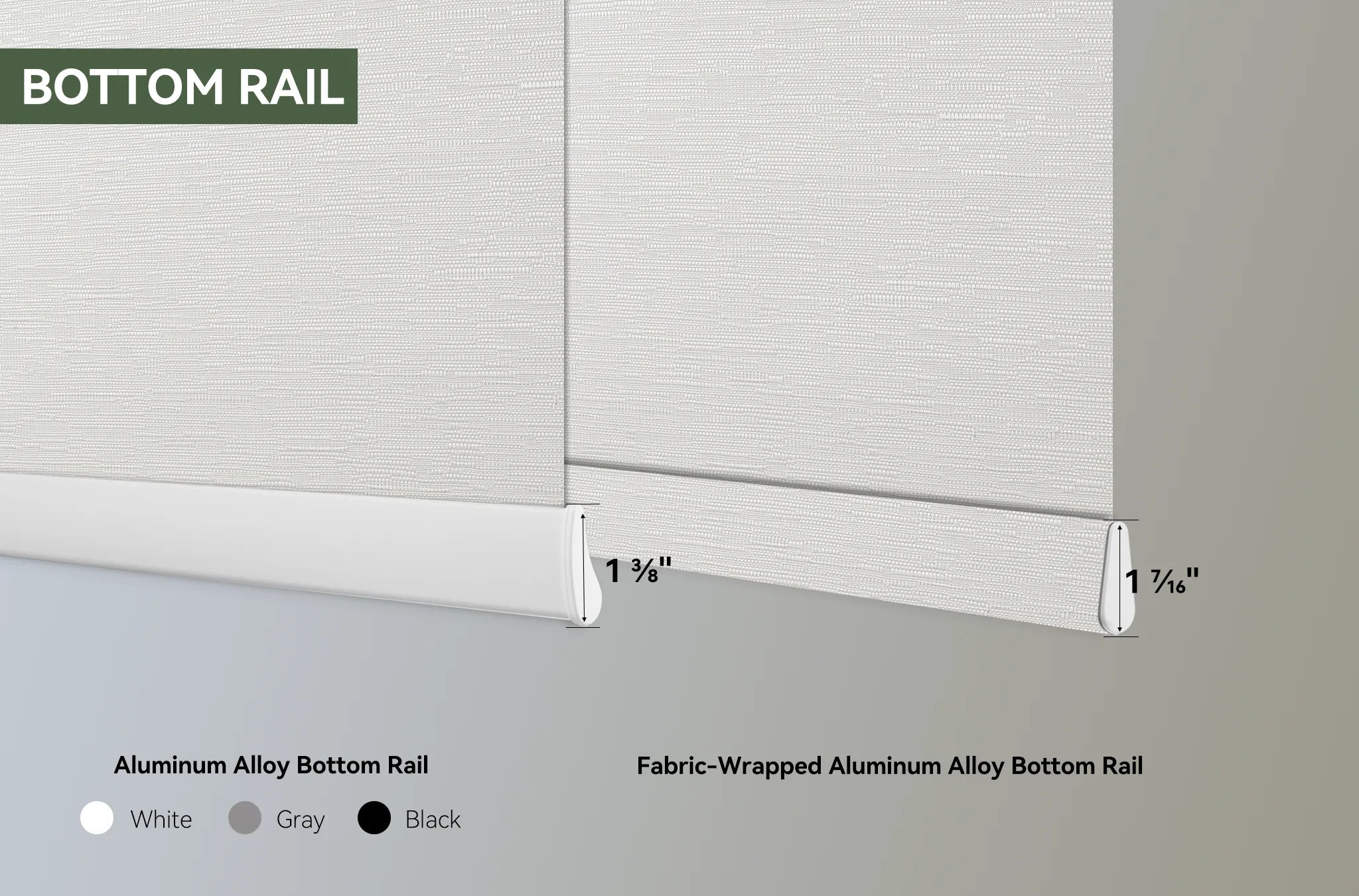 blackout roller shades bottom rail