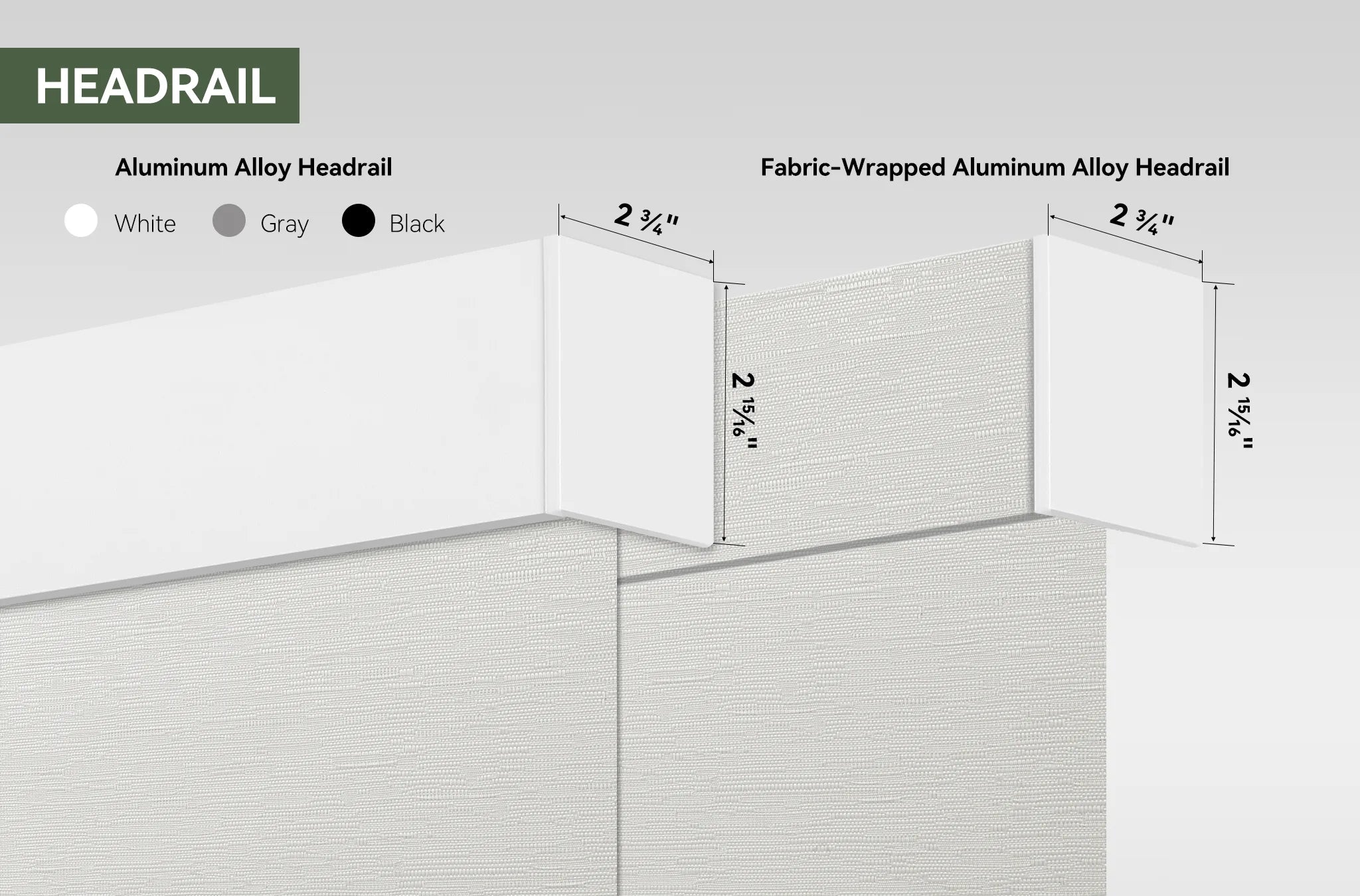 blackout roller shades headrail