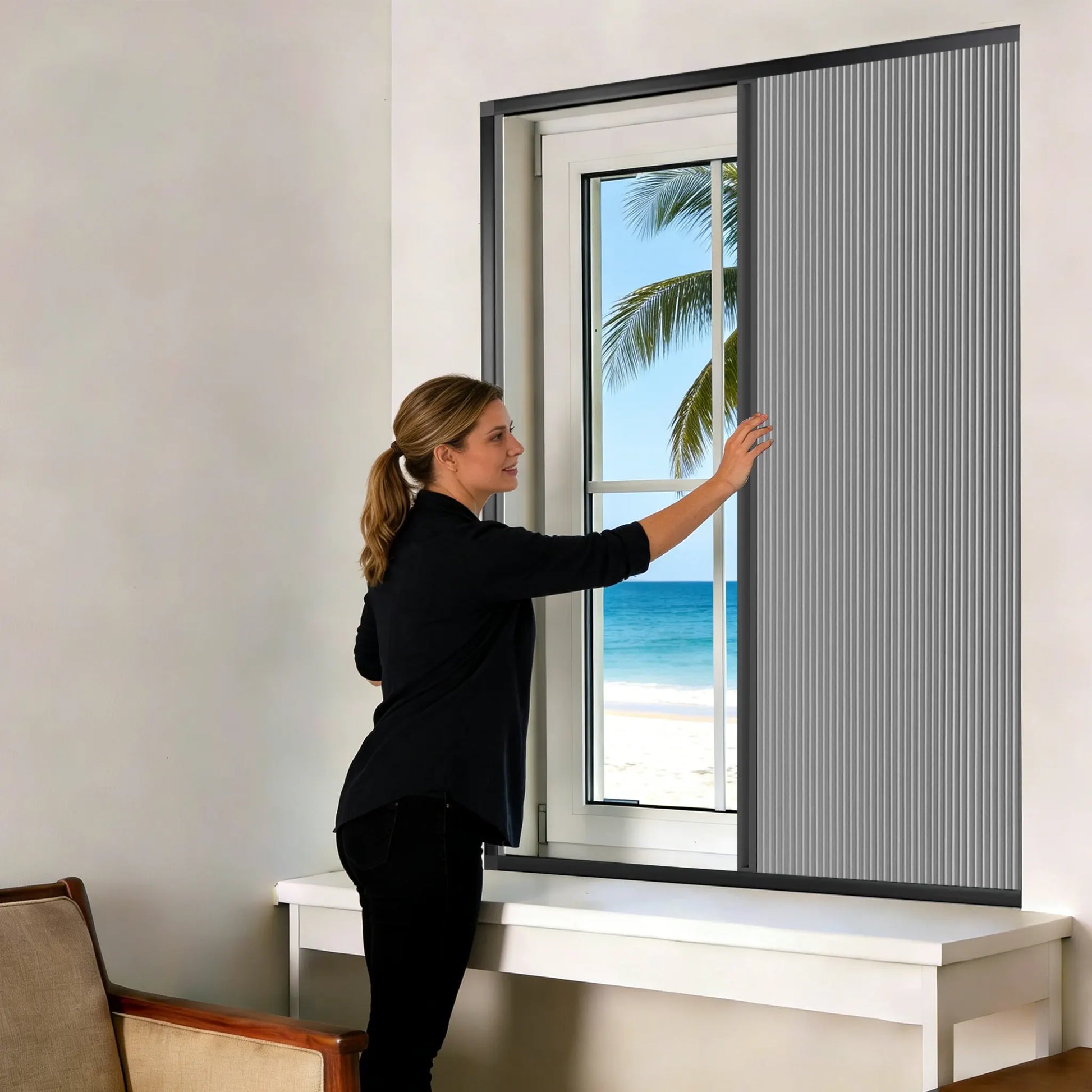 Black Frame & White Fabric