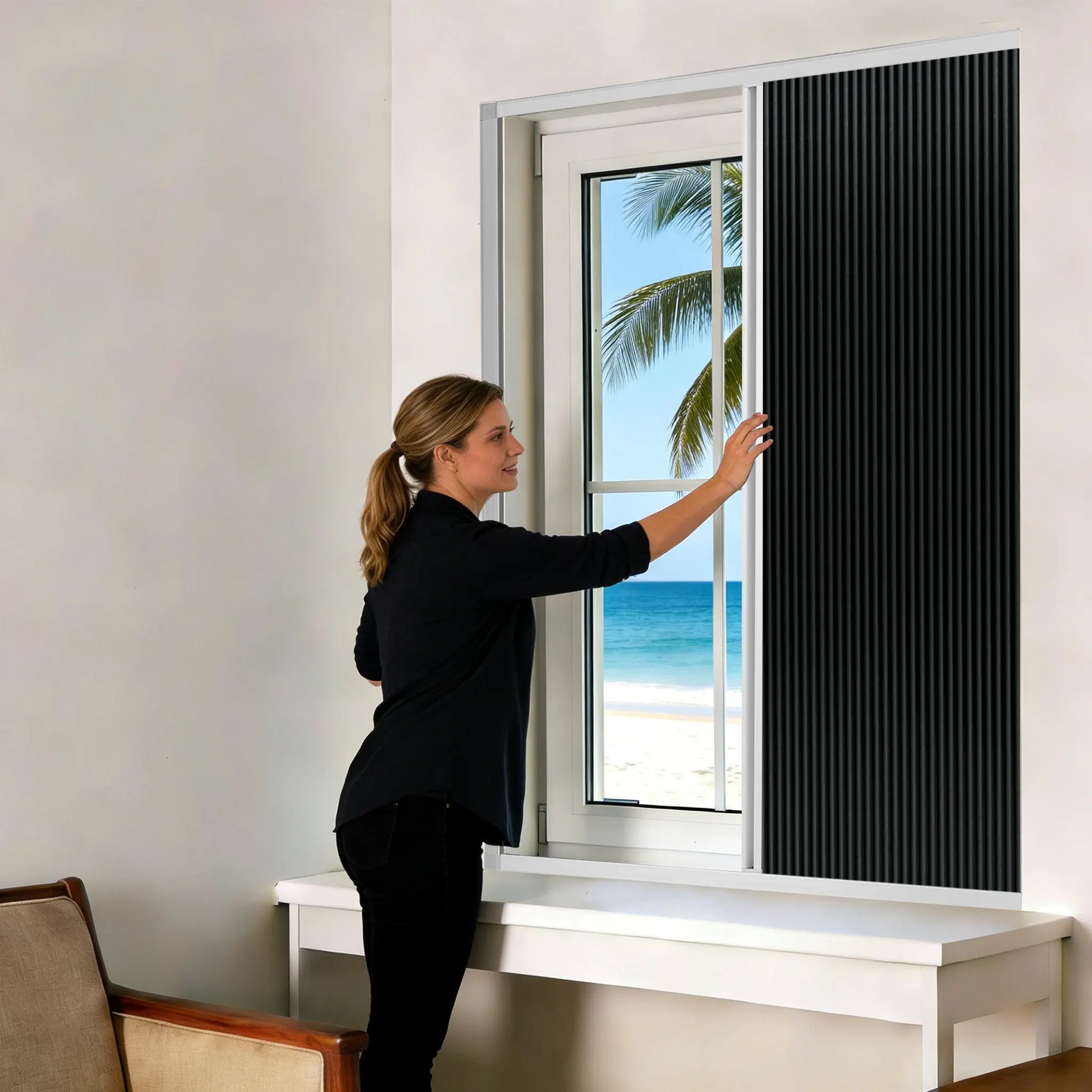 White Frame & Black Fabric