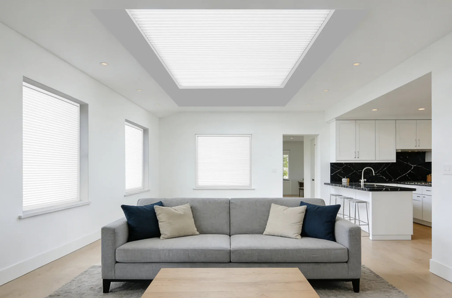 Light filtering skylight cellular shades
