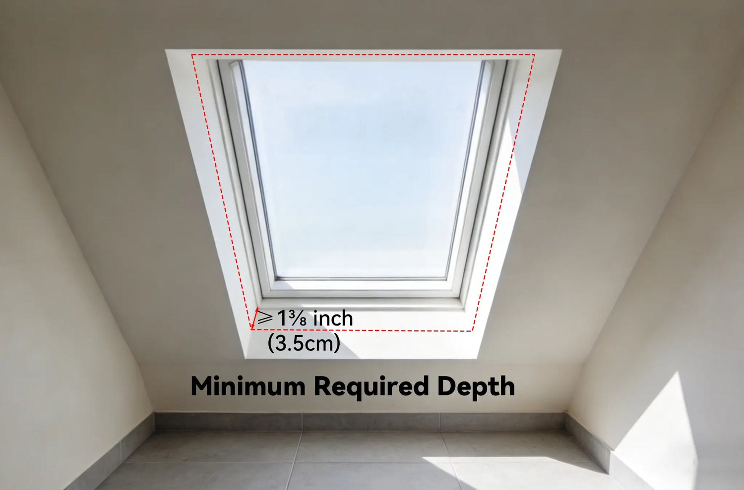 meaure skylight recess depth