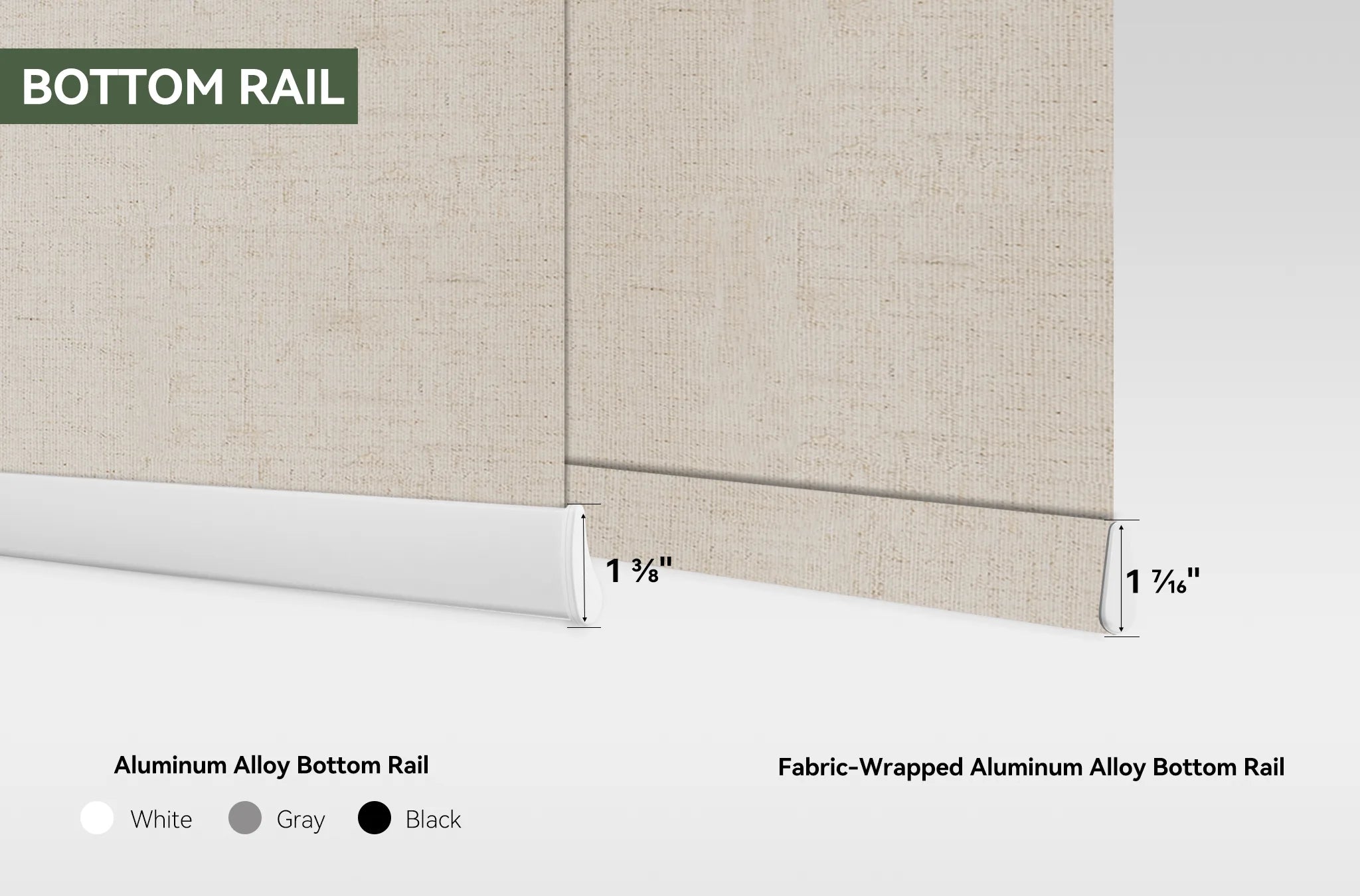 light filtering roller shades bottom rail
