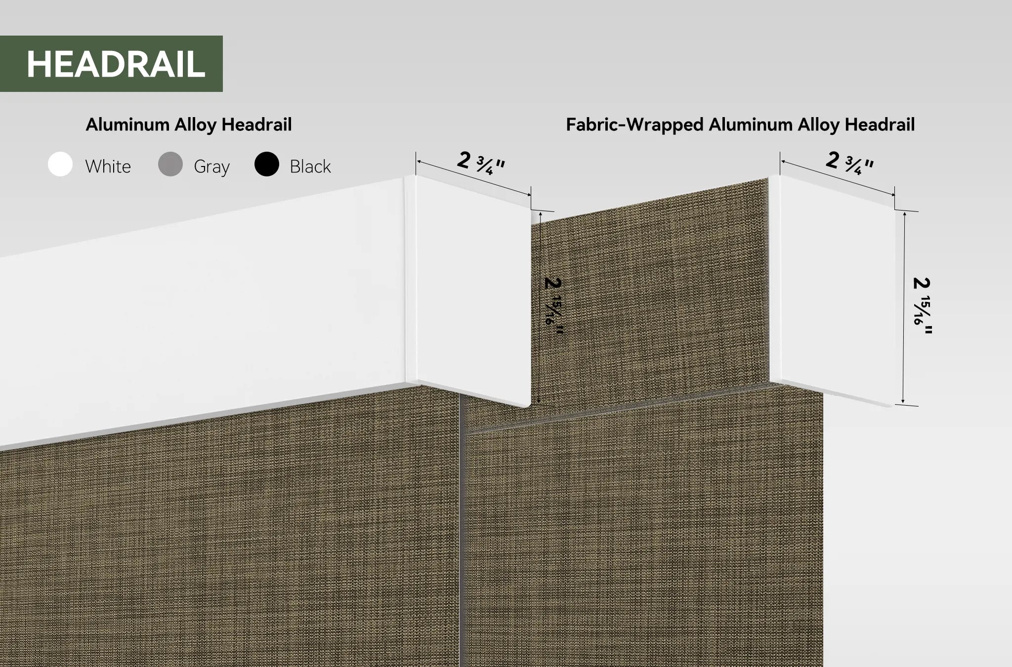 Motorized solar roller shades with aluminum alloy head rail