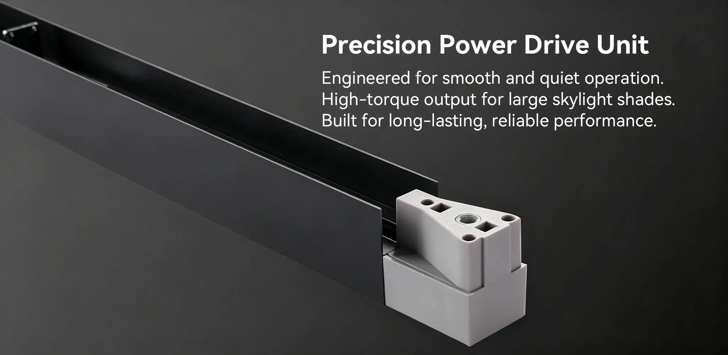 High-precision motorized drive unit for smooth and quiet window shade operation.