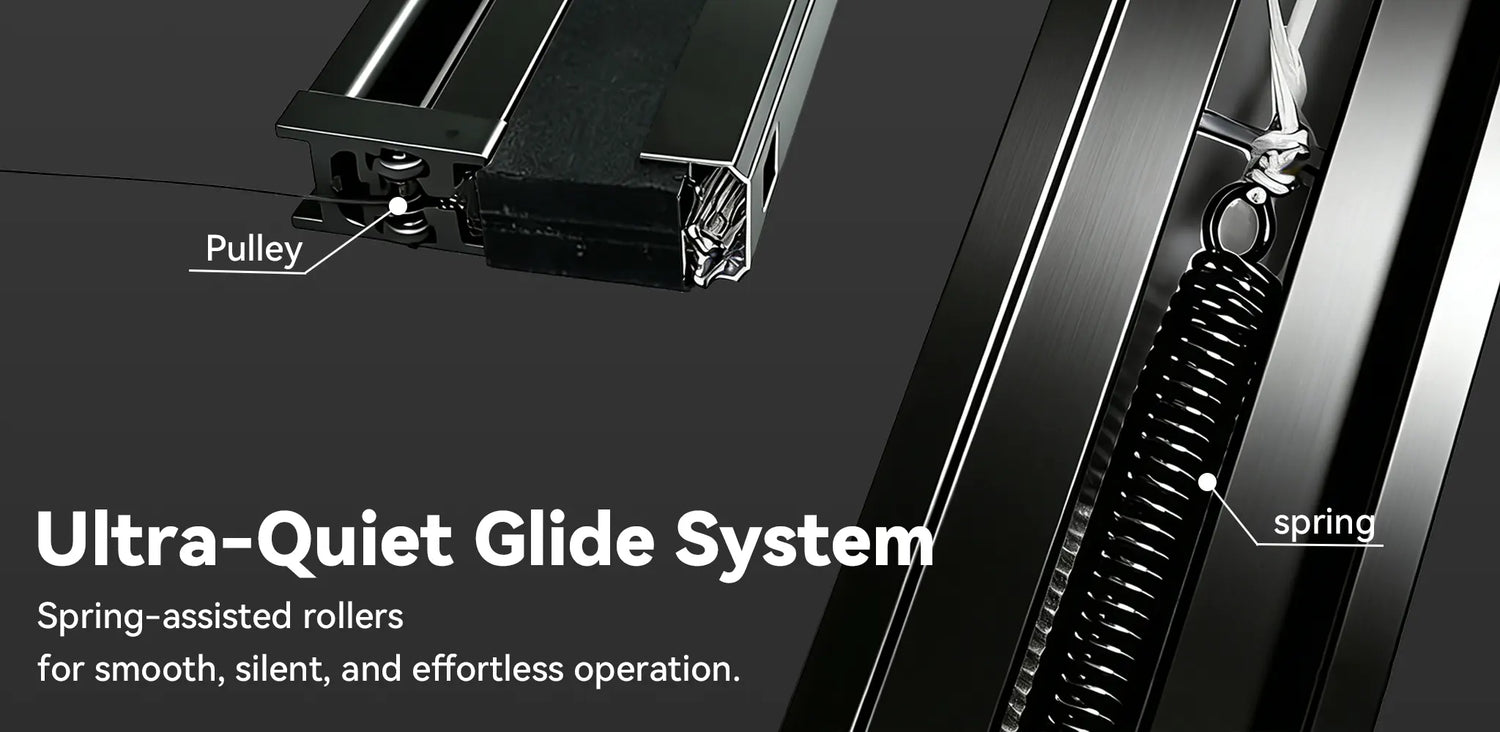 Cellular shades featuring a smooth and quiet glide system for effortless operation