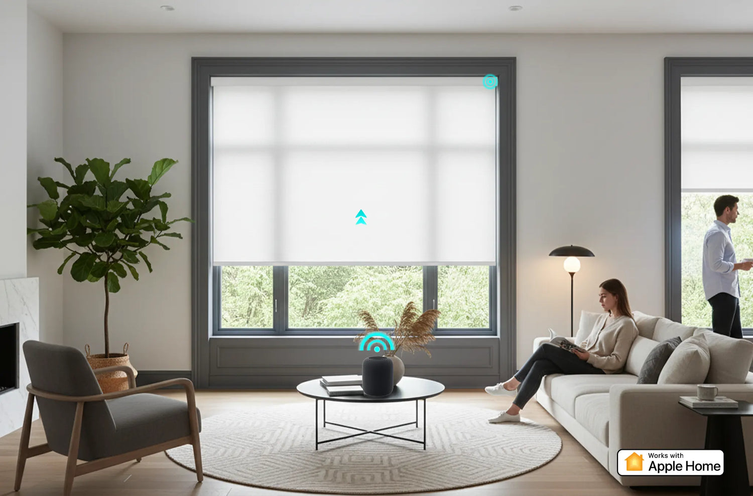 Apple HomeKit smart home framework shown in the Apple Home app controlling connected devices