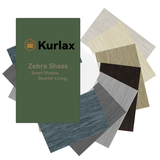 Motorized Room Darkening Zebra Shades Fabric Samples - 95% Blackout & Textured Block