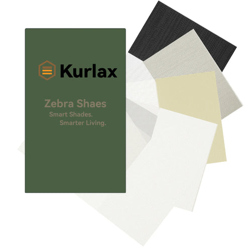 Motorized Light Filtering Zebra Shades Fabric Samples - 70% Blackout