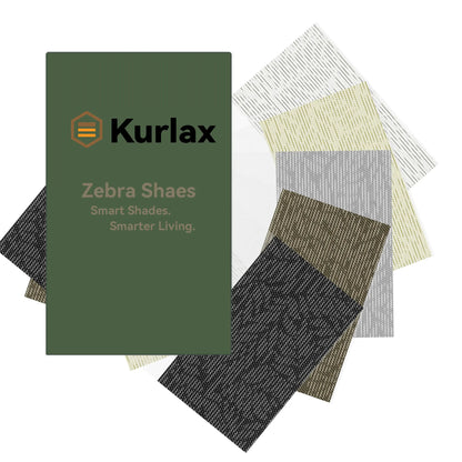 Motorized Room Darkening Zebra Shades Fabric Samples - 90% Blackout & Foliage Weave