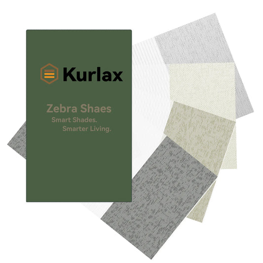 Motorized Room Darkening Zebra Shades Fabric Samples - 90% Blackout