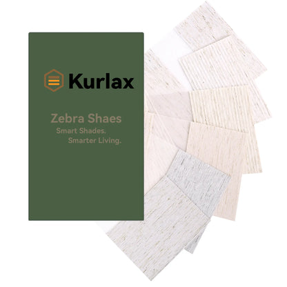 Motorized Light Filtering Zebra Shades Fabric Samples - 70% Blackout & Linen